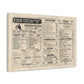 Kissin' Cuzzins Pancake Inn - Vintage Menu on Canvas