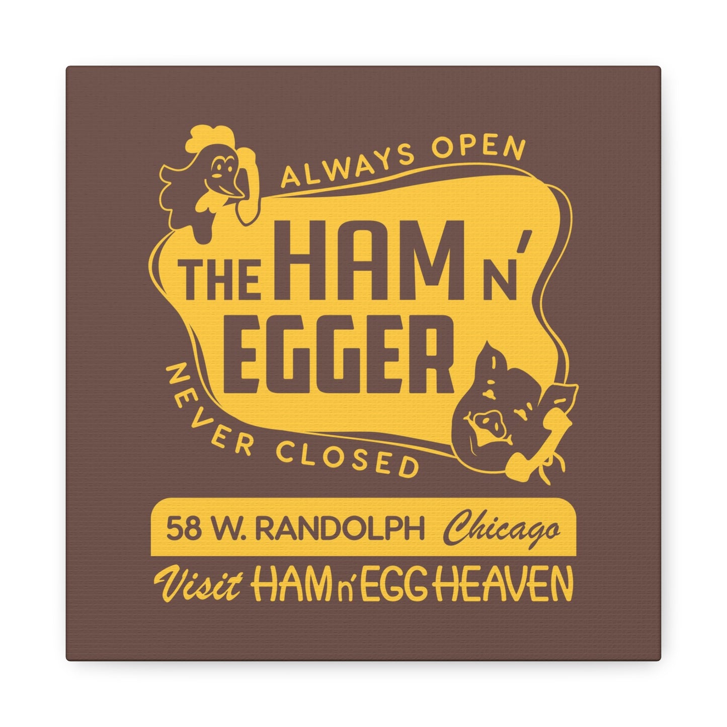 Ham n' Egger - Canvas Wall Art (Brown)