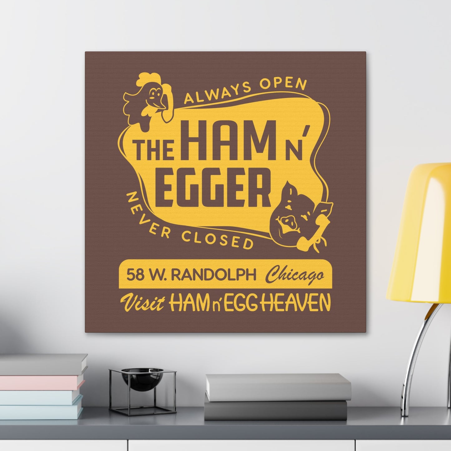 Ham n' Egger - Canvas Wall Art (Brown)