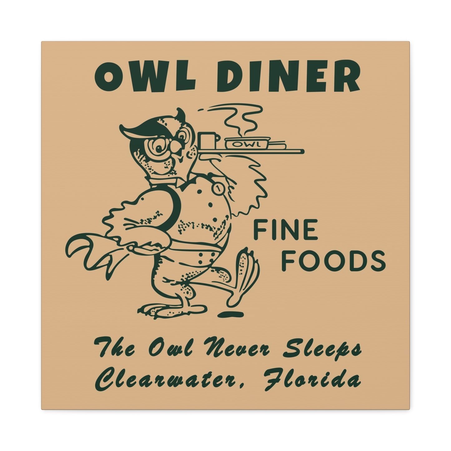 Owl Diner - Canvas Wall Art